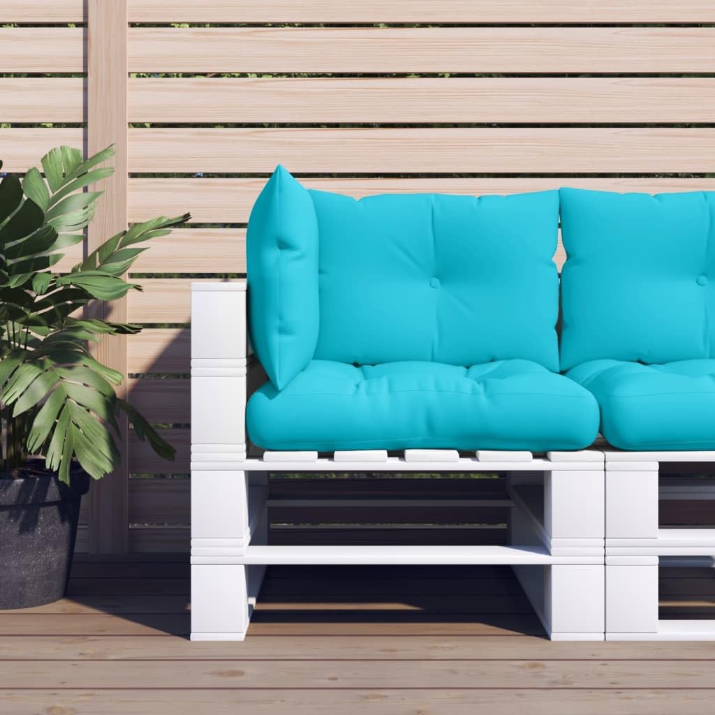 Palettenkissen 3er Set Türkis - Outdoor Palettenpolster aus Oxford-Gewebe mit Rückenkissen und Seitenkissen, Sitzkissen für Gartenmöbel, Lounge, Hocker und Ottomanen