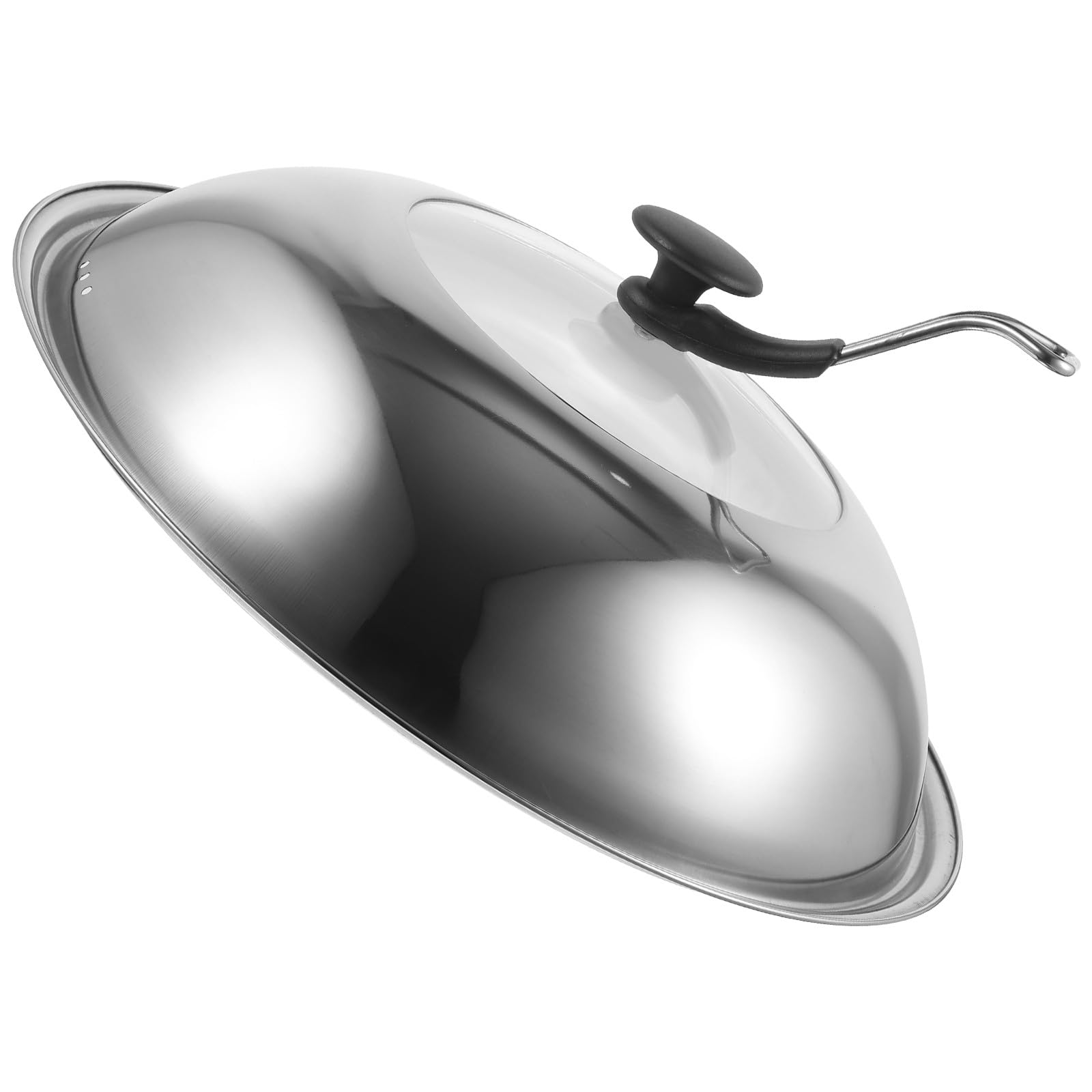 NUOBESTY Coperchio per Pentole in Acciaio Inox 38 Cm Maniglia Antigoccia, Coprivaso Pratico per Padelle e Wok, Accessorio Lavabile in Lavastoviglie per Uso Domestico e Ristorazione