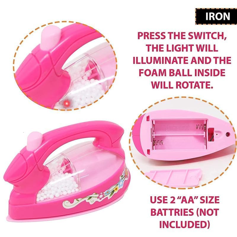 RAZZES 6-in-1 Kitchen Utility Play Set for Kids – Realistic Home Appliance Toys with Lights & Sound | Mini Washing Machine, Sewing Machine, Vacuum Cleaner & More - Image 4 thumbnail