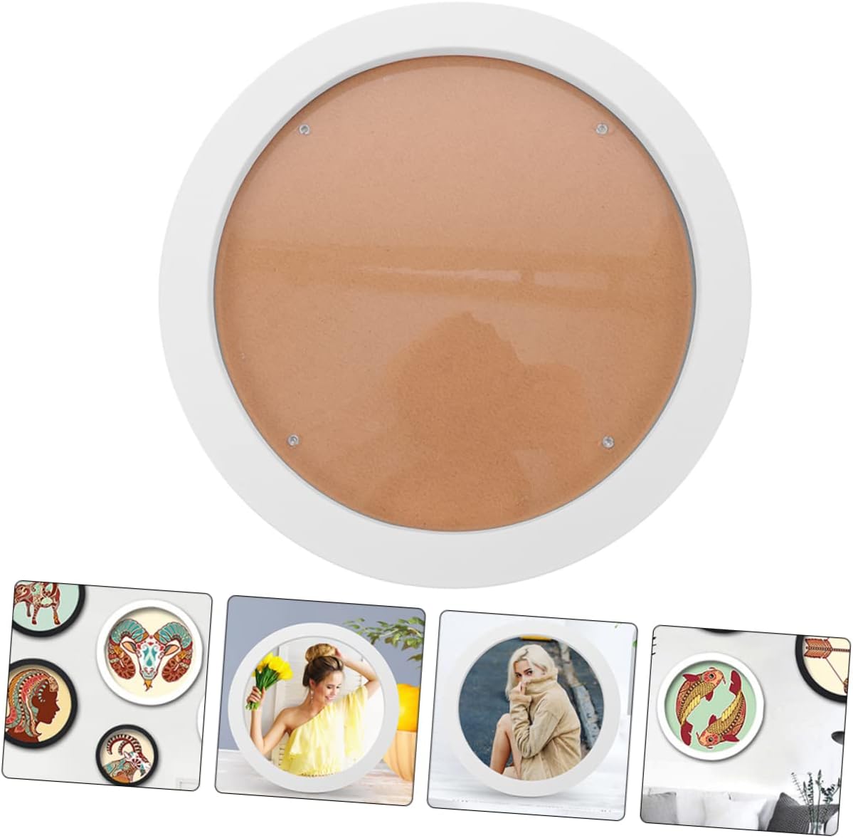 FUNOMOCYA Round Embroidery Frame Display Holder Cross Stitch Frame for Wall Design for Photos and Needlework Present for Friends and Family