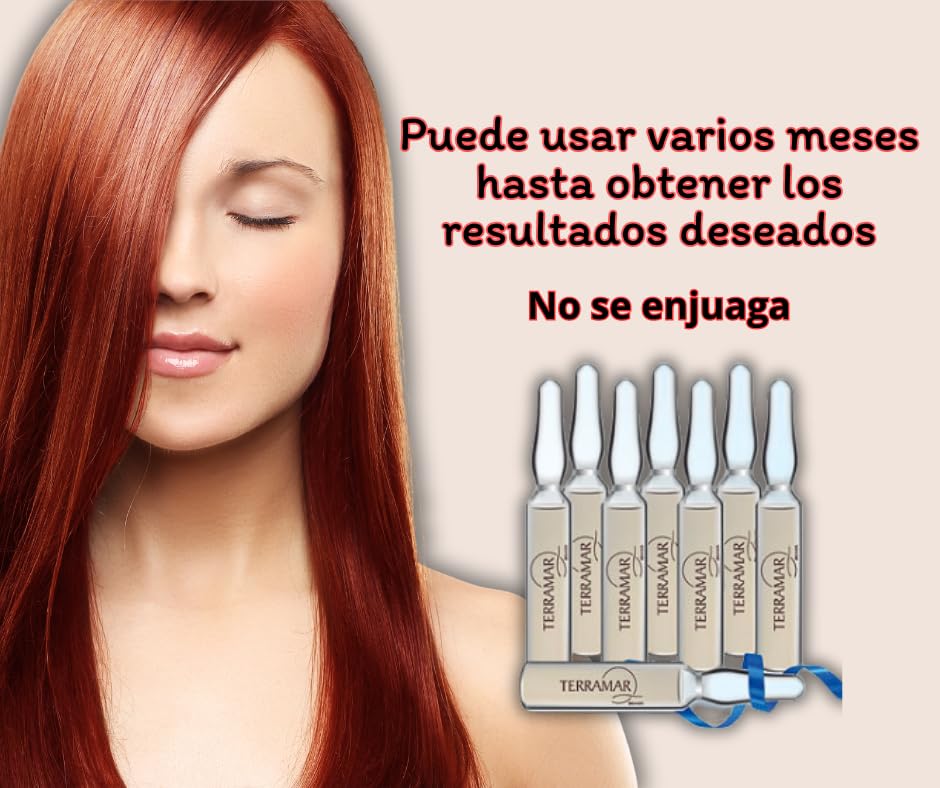 Generic 8 Ampollas de Suero Concentrado de Terramar Brands para Puntas Abiertas y Cabello Maltratado, Clear