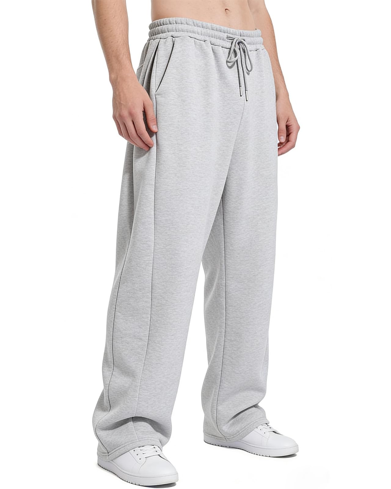 Mens Sweatpants Loose Fit Joggers Pockets Drawstring Heavyweight Fleece Lounge Athletic Pants for Men