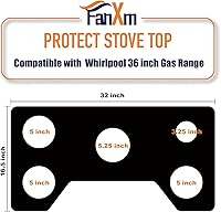 Vista 2 de Whirlpool - Protectores de estufa de 36 pulgadas, protectores de estufa de gas, diseño de pieza completa, lavable, WCG51US6, WCG55US6, WCG97US6