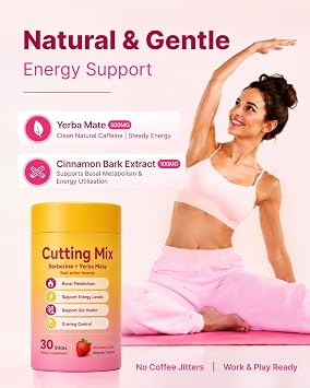 Cutting Drink Mix Craving & Metabolism Support, Strawberry Acai 30 Sticks
