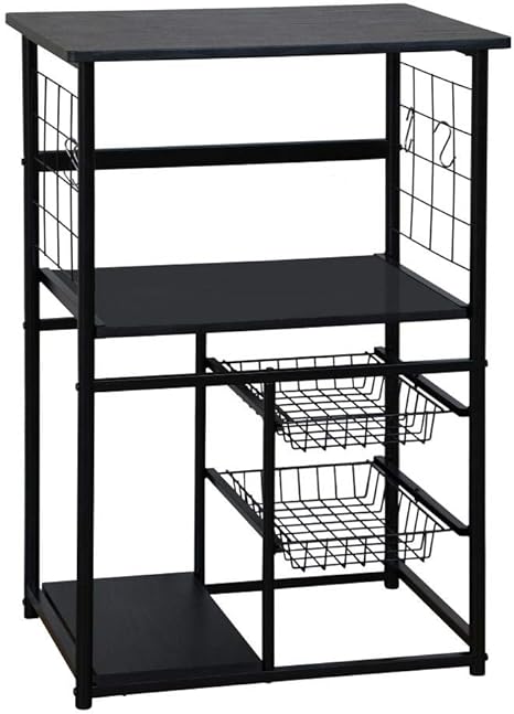 Amazon レンジボード キッチンラック レンジラック キッチン収納 キッチンボード 引出し付 食器棚 ロータイプ レンジ台 収納棚 収納ラック シンプル おしゃれ コンパクト 黒 食器棚 オンライン通販