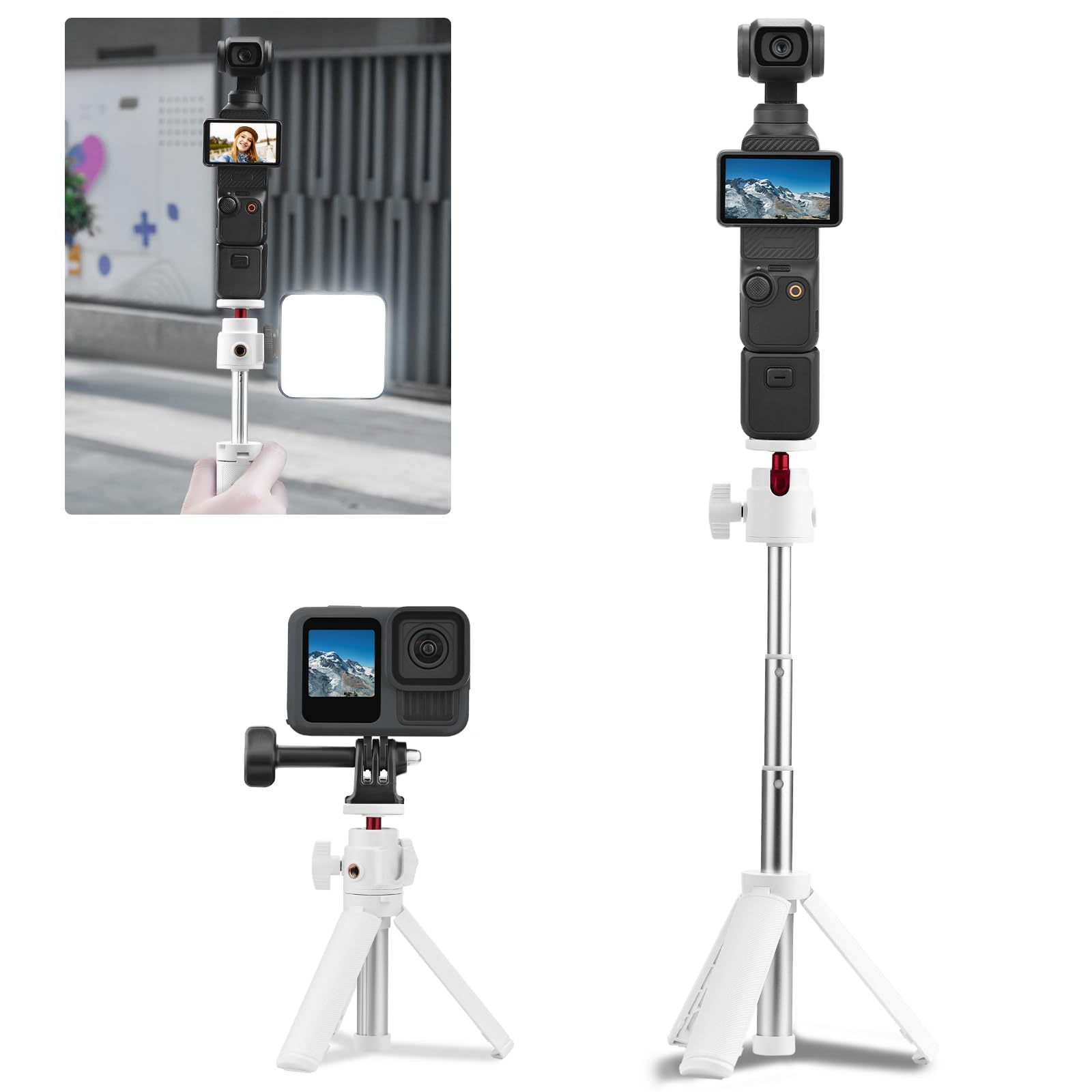 12" Action 5 Tabletop Selfie Stick Tripod For DJI Osmo Action 6