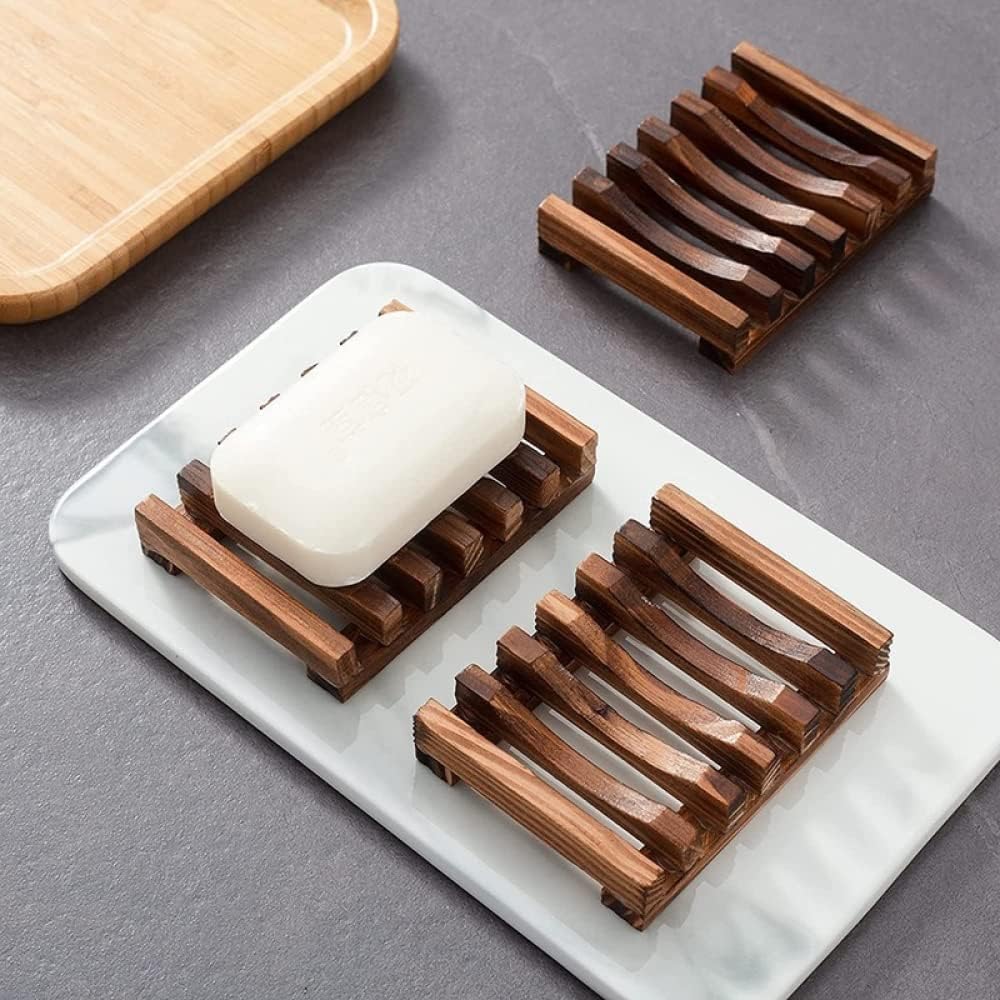 jabonera, Bandeja de bambú con escurridor for Accesorios Ducha. Mantiene Las Pastillas jabón secas y es fácil Limpiar(J)