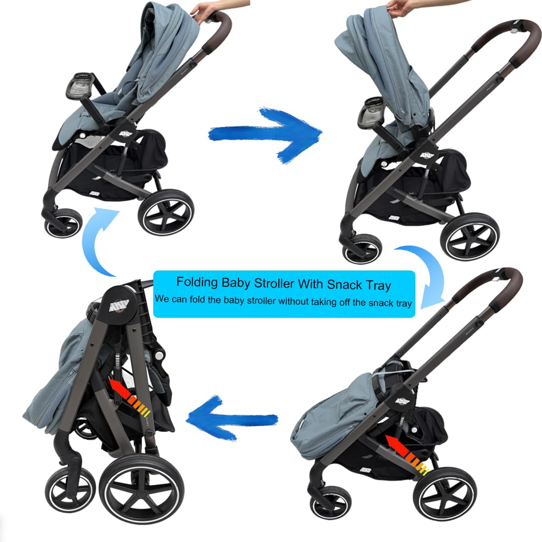 Tablett für Kinderwagen, kompatibel mit Cybex Balios, Gazelle, Talos-Serie – Reisetablett für Babys, aus Tritan, BPA-frei, um 360 Grad drehbar, faltbar mit dem Kinderwagen, leicht zu reinigen | Präzise Passform für Balios, Gazelle, Talos Serien