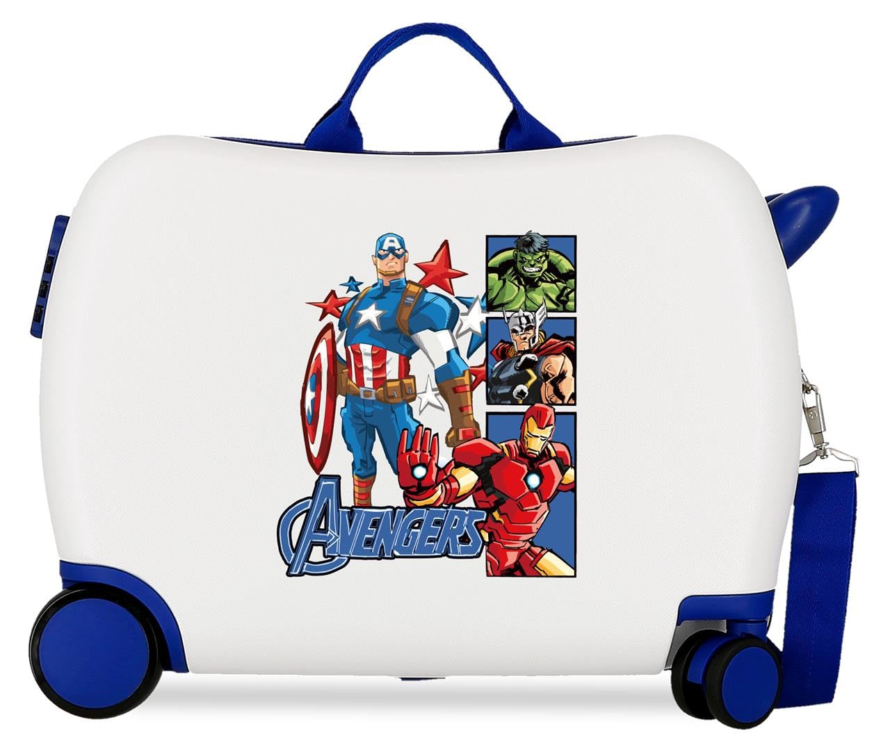 Joumma Marvel Avengers Power Squad Walizka dziecięca biała 50 x 38 x 20 cm twarda ABS zamek szyfrowy z boku 34 l 2,1 kg 2 koła podwójny bagaż podręczny