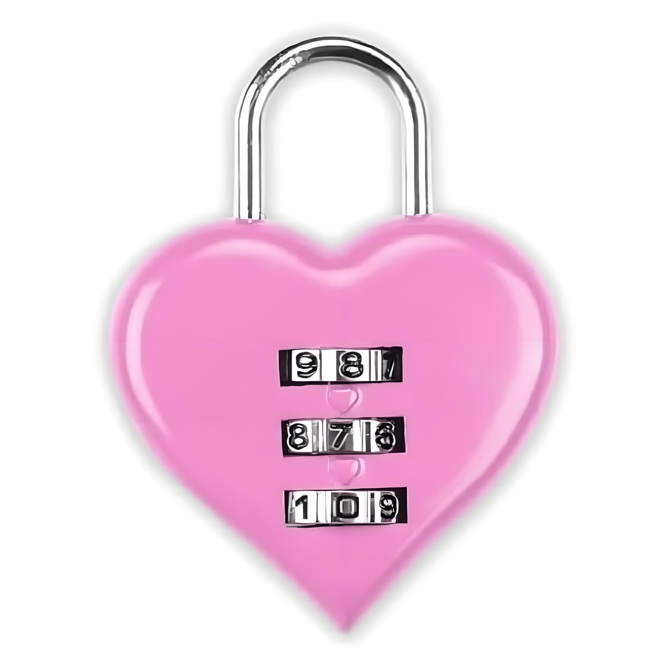 Love Heart Shape Combination Padlock, Mini 3-Digit Password Resettable Code Locker Lock for Locker Hardware Padlocks Outdoor Combo Gate Lock Employee