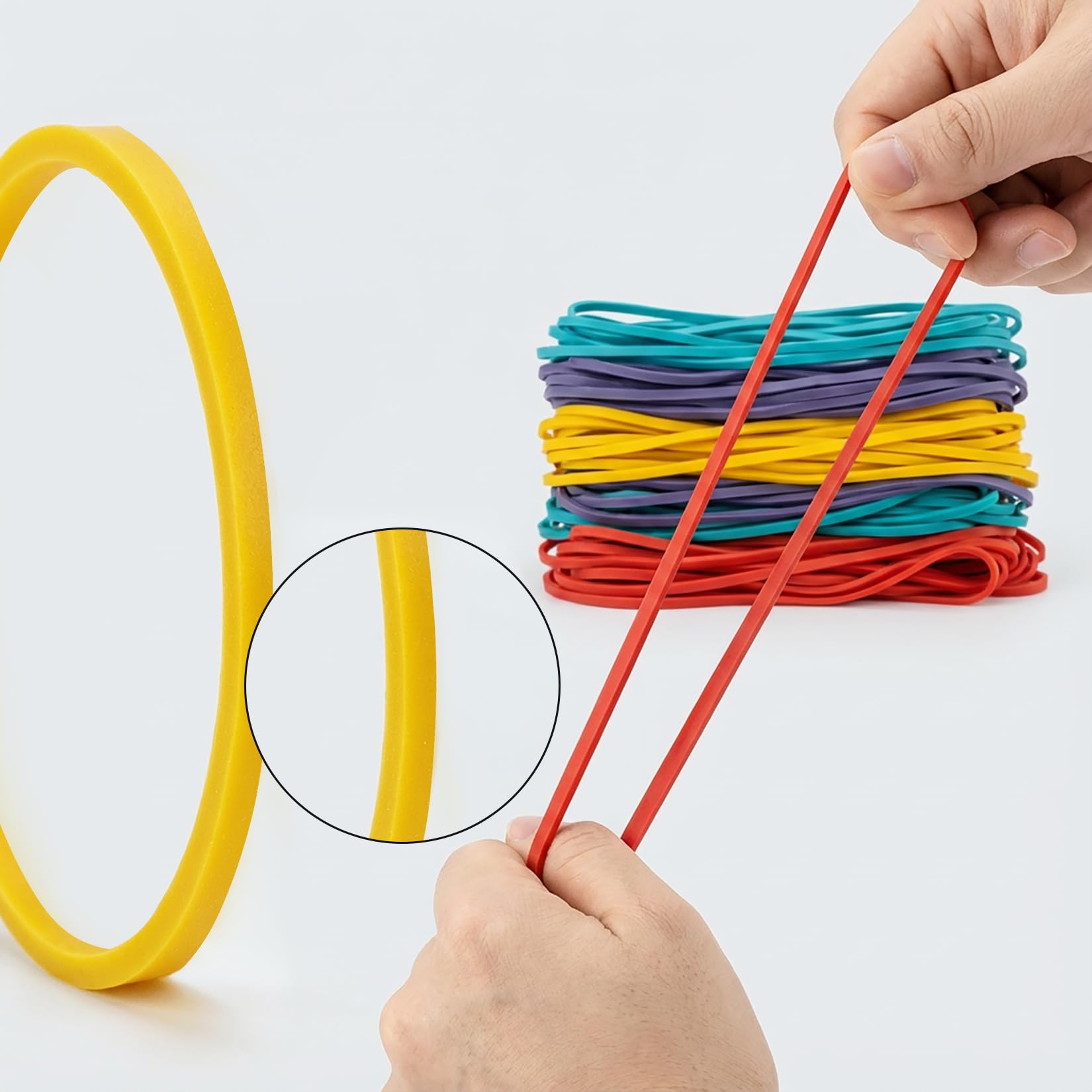 Large Rubber Bands Heavy Duty- Sukh 100PCS 7 Inches Extra Large Rubber Bands for Home Kitchen Office Huge Size Good Elasticity Jumbo 4 Colors, Ideal for Organizing Files, Newspaper, Express Box