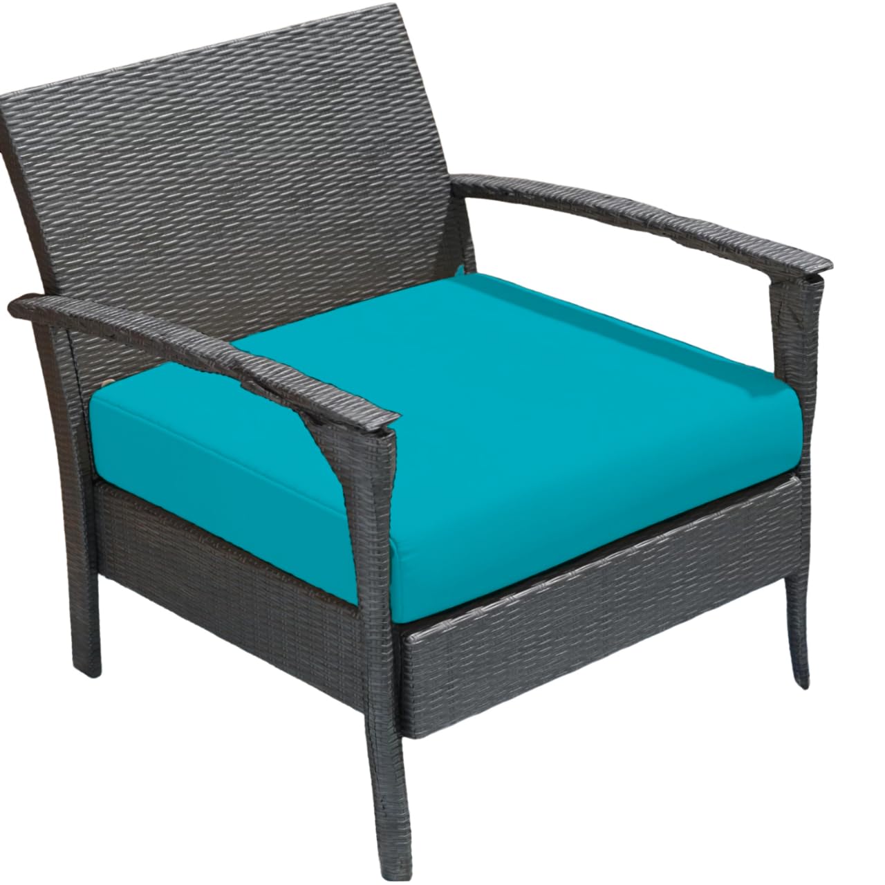 Crescent Textile Outdoor Rattan Chair Seat Pads Cushion Pad Waterproof Material for Garden Furniture Kitchen Dining Living Room Patio Office Coffee Shop Seat Pads (Turquoise, 50 X 50 X 5cm)