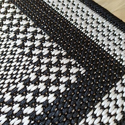 Tapete Sisal Capacho Porta Entrada Antiderrapante 80x50cm (Moderno Cinza/Preto)