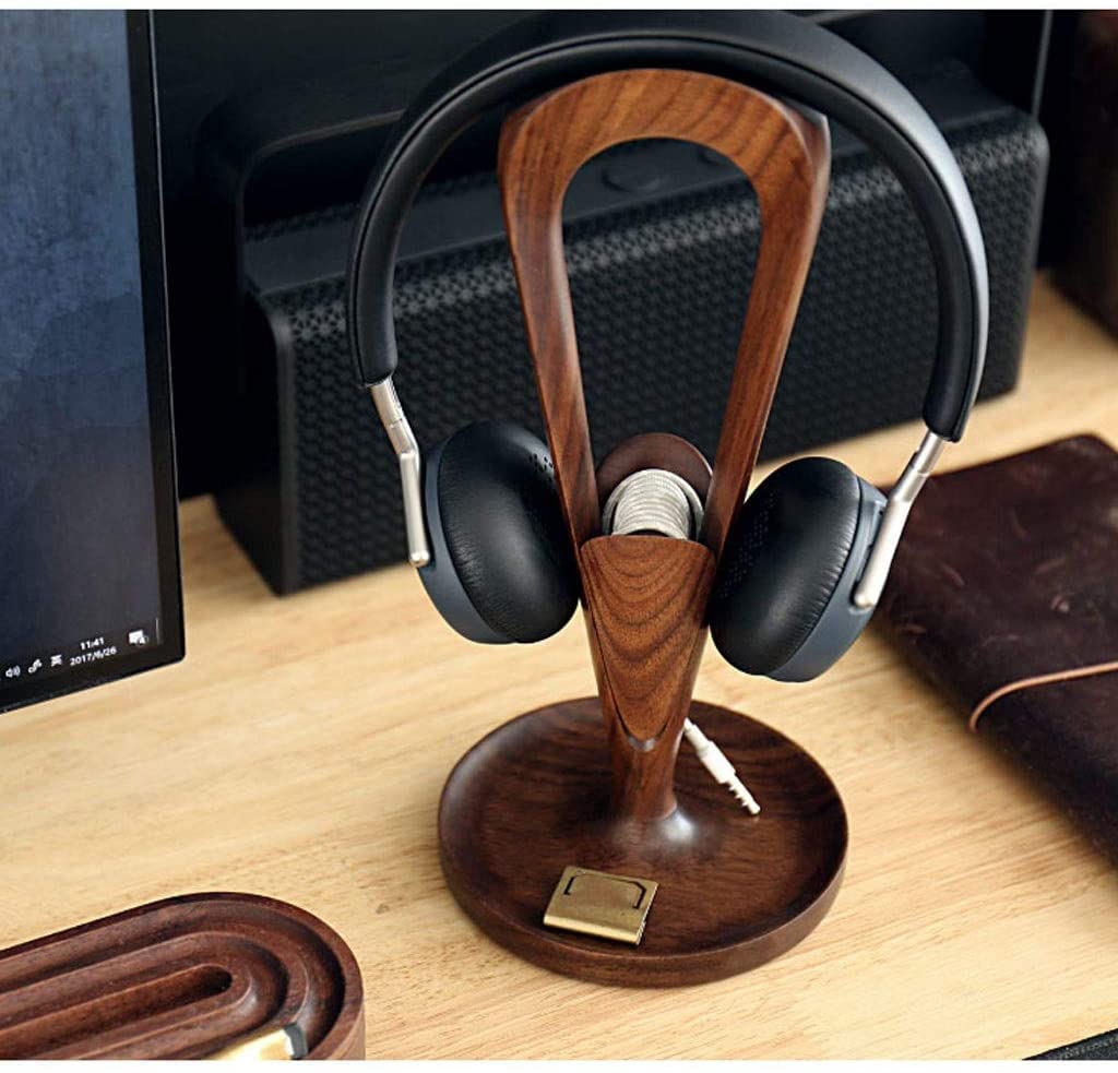 Supporto Cuffie Stand Cuffie Supporto Per Cuffie Con Avvolgitore In Legno Pratico Supporto Per Cuffie Supporto Universale Per Cuffie Accessori Per Dispositivi Regalo Supporto per Cuffie ( Blue : Black