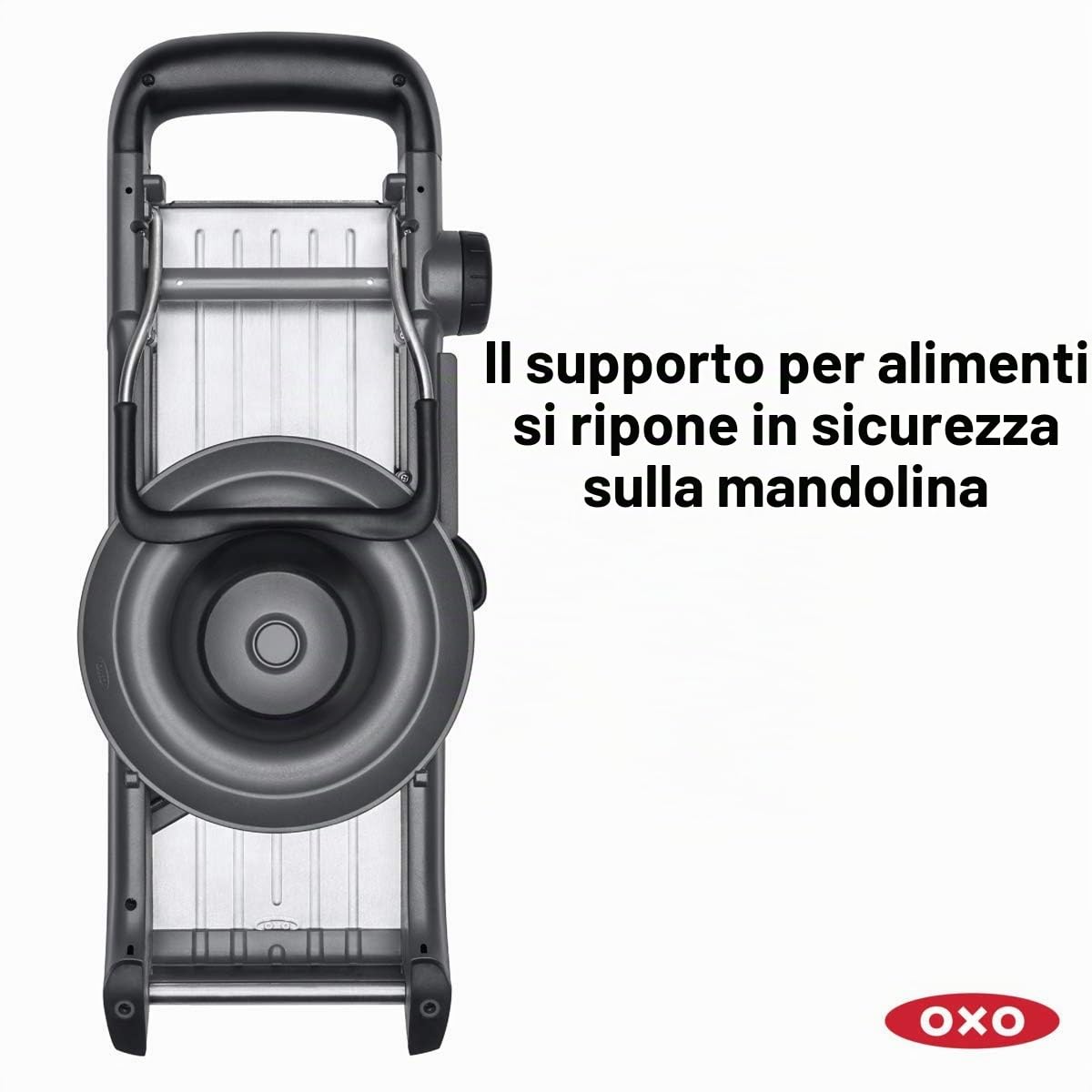 OXO Good Grips - Affettatrice professionale per frutta e verdura 2.0 con lame giapponesi in acciaio inox, colore: grigio