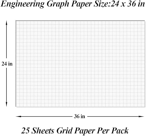 Miniatura 2 de Bloc de papel cuadriculado  Papel cuadriculado grande de 24 x 36 pulgadas, 25 hojas50 páginas, papel de cuadrícula a rayas de 4 x 4 pulgadas para