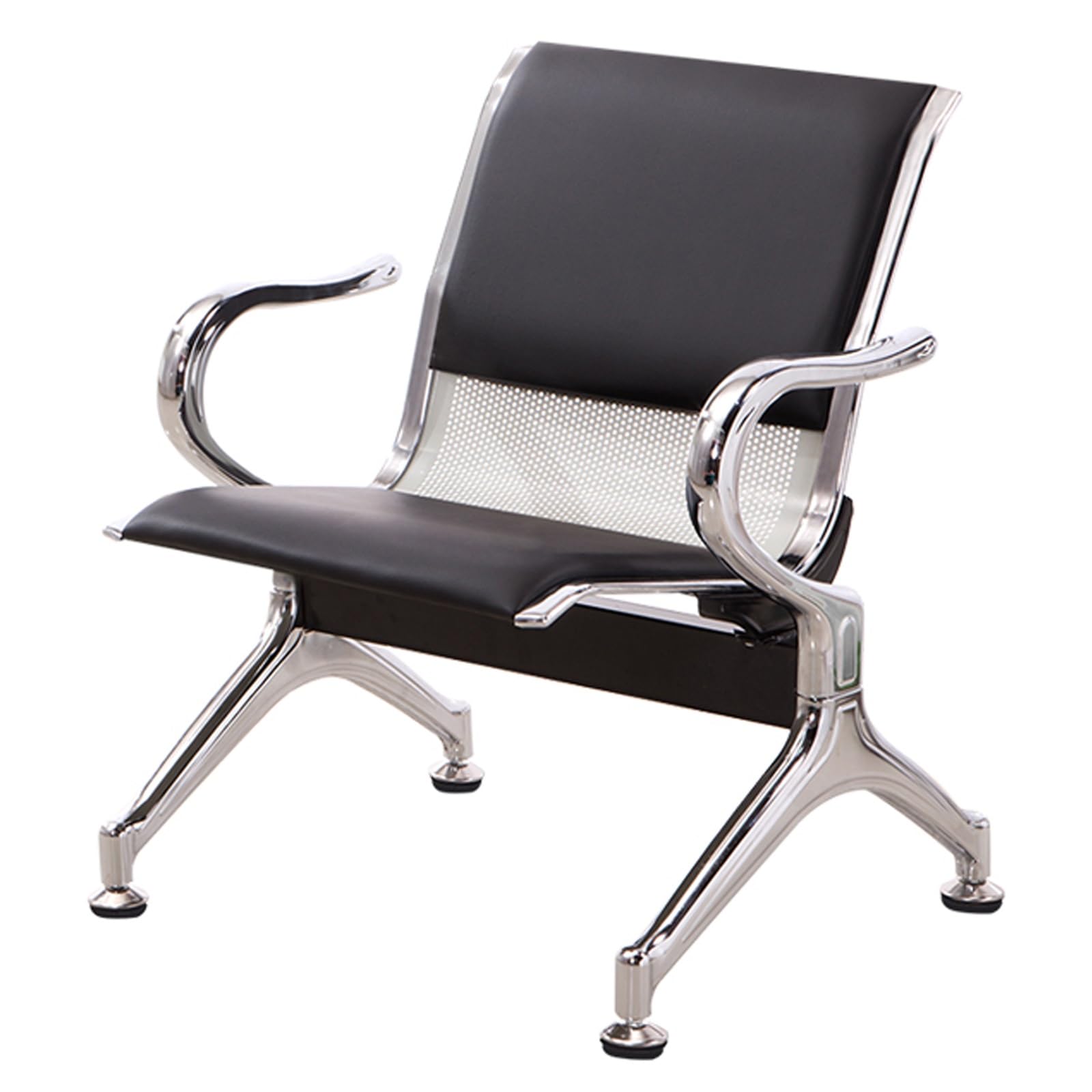 AYCDL Reception Chair for Office Waiting Room Bench Airport Reception Sofa with Armrests & Backrest Ideal for Bank Barber Shop Conference Room,Orange,Black