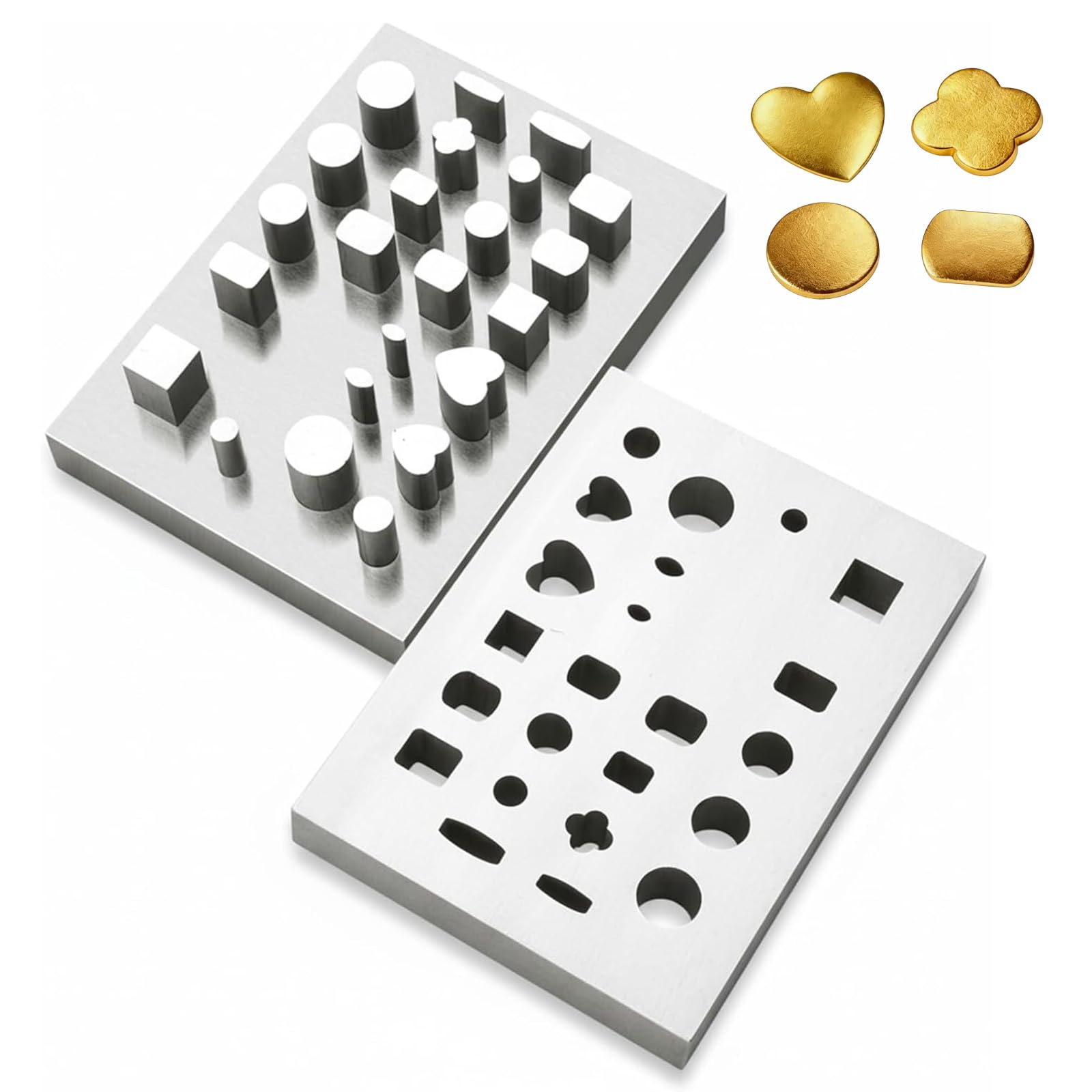 XNXYSMKJ Heart Shape Stamping Tools, Multi-Shape Jewelry Stamping Die Set,Sturdy,Aluminum Alloy Materials, Cutting Accurate Shapes, for Jewelry Making