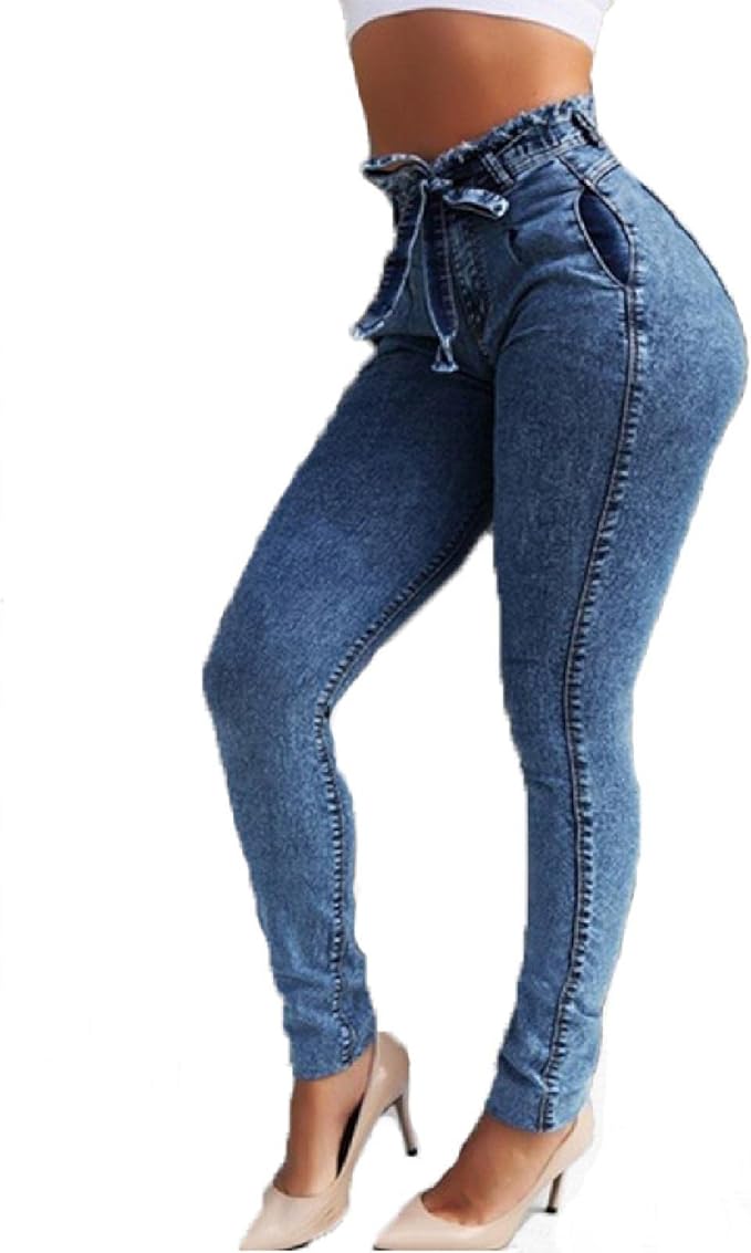 HKAYDEN Jeans Slim Elasticizzati a Vita Alta da Donna Jeans Push up