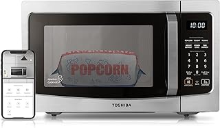 TOSHIBA ML-EM34P(SS) Smart Countertop Microwave, Sensor Reheat, Works Wi...