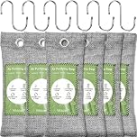 6 Pack Bamboo Charcoal Air Purifier Bags Odor Absorber Odor Absorber Natural Car Air Freshener Odor Eliminators for Home Pets