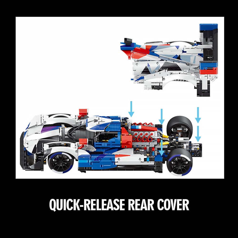 39044 HYBRID V8 Rennwagen Baublock Set, 1: 8 Skala Supercar Bauspielzeug, 3507 Stück Technik Rennwagen Block Modelle, MOC Erwachsene Sportwagen Modelle Sammlung Geschenke