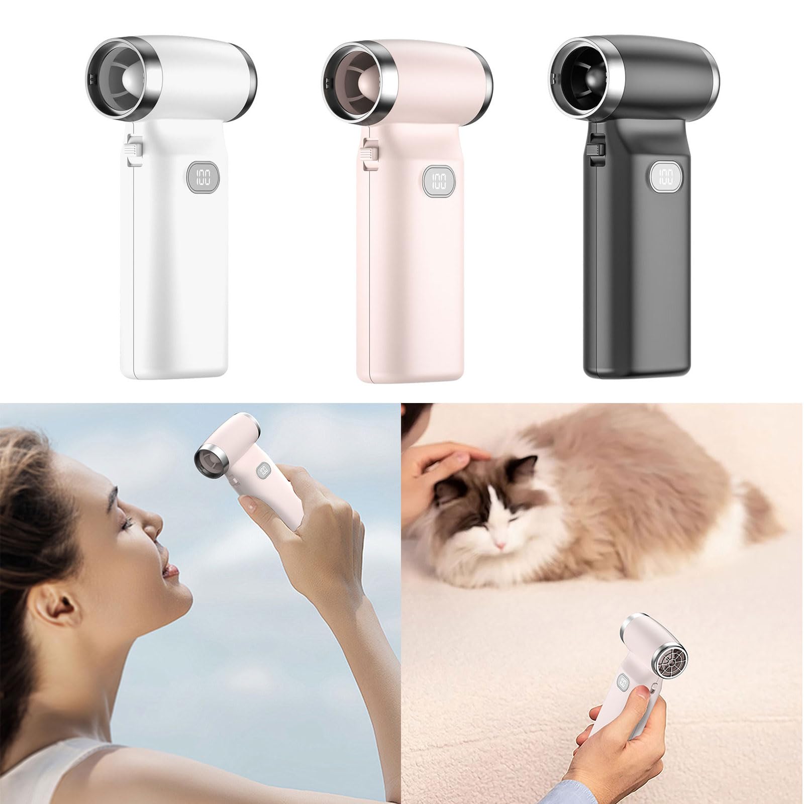Spolverini Ricaricabili con Schermo LCD per tastiere Veicoli Attrezzature per Esterni Dispositivo Manutenzione Elettronica Soffiatore Elettrico per polveri Spruzzi d '
