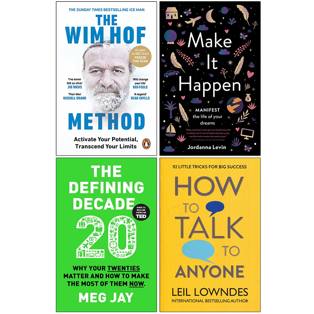 HarperElement ltd The Wim Hof Method, Make It Happen, The Defining Decade, How to Talk to Anyone 4 Books Collection Set