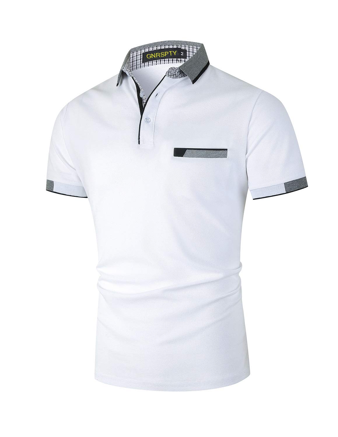 GNRSPTY Polos Manga Corta Hombre Algodon con Bolsillo Real Casual Camisas Color de Costura Golf Deporte Tennis Negocios T-Shirt Camisetas