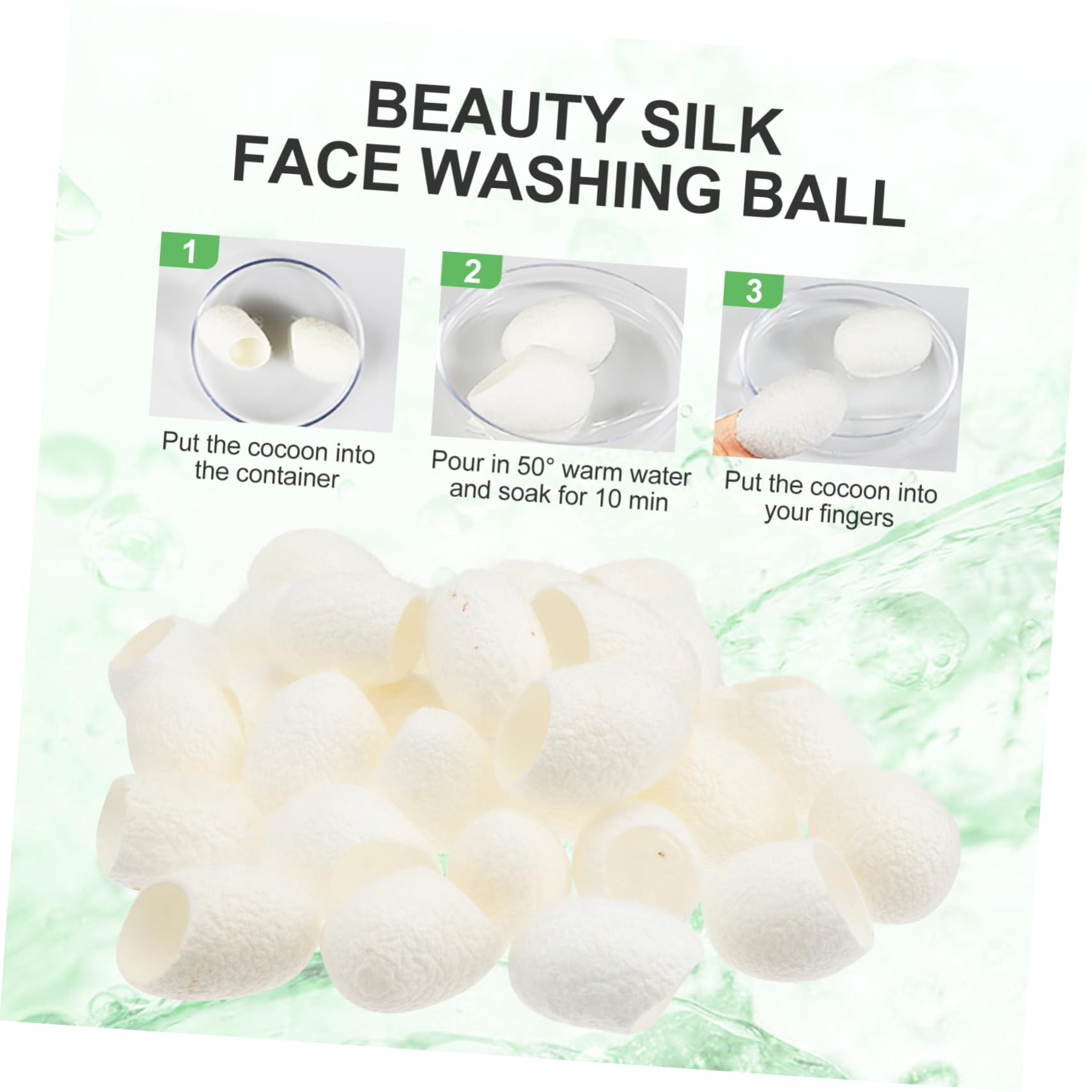 FOMIYES 200stücke Natürliche Organische Seidenraupenbälle Zur Gesichtsreinigung Peeling-exfoliator Für Hautpflege Und Mitesserentfernung Für Anfänger Und Empfindliche Haut