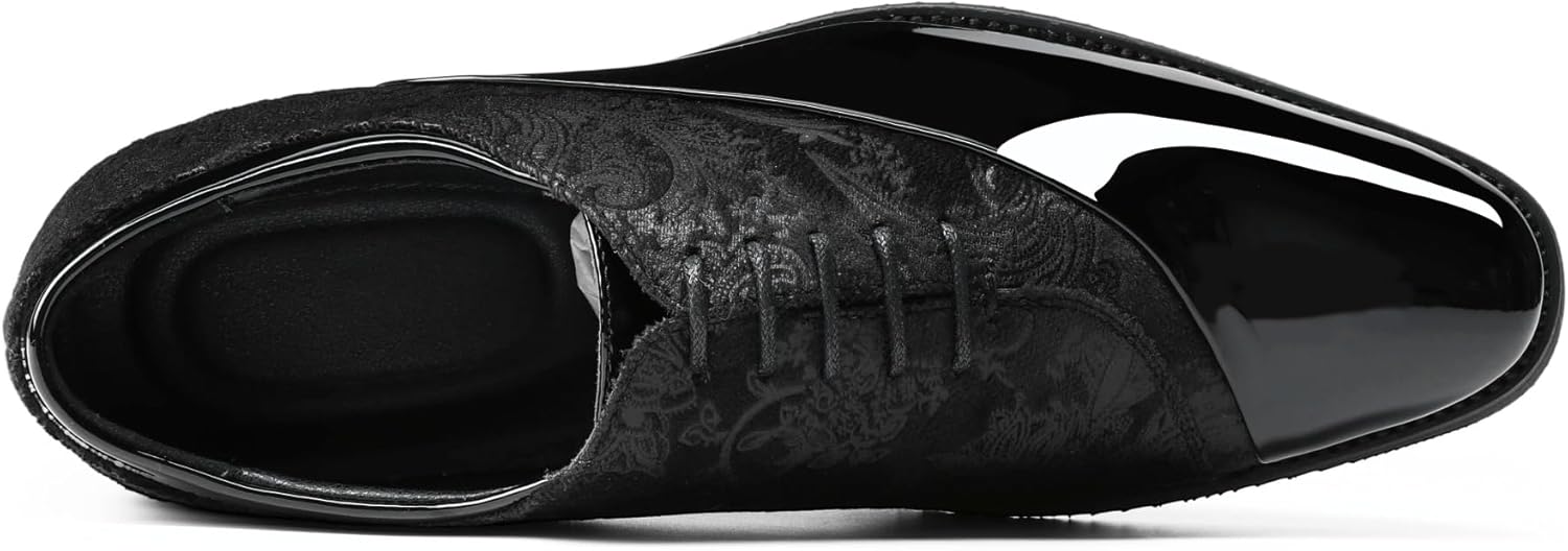 AUSTIN MILL Mens Classic Formal Oxford Lace-up Patent Velvet Shoe for Men Wedding Suit Tuxedo Dress Shoes - Image 6