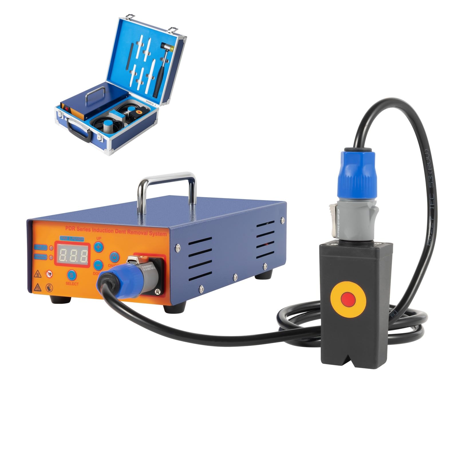 Dispositivo di riscaldamento a induzione per auto, 220 V, 1380 W, per riparazione di ammaccature PDR con valigia, per riparazione di ammaccature a induzione, per garage e privato