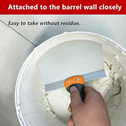 Miniatura 8 de Cuchillo de masilla de acero inoxidable de 7 pulgadas con mango de goma para Spackle acabado cinta y raspado de pintura