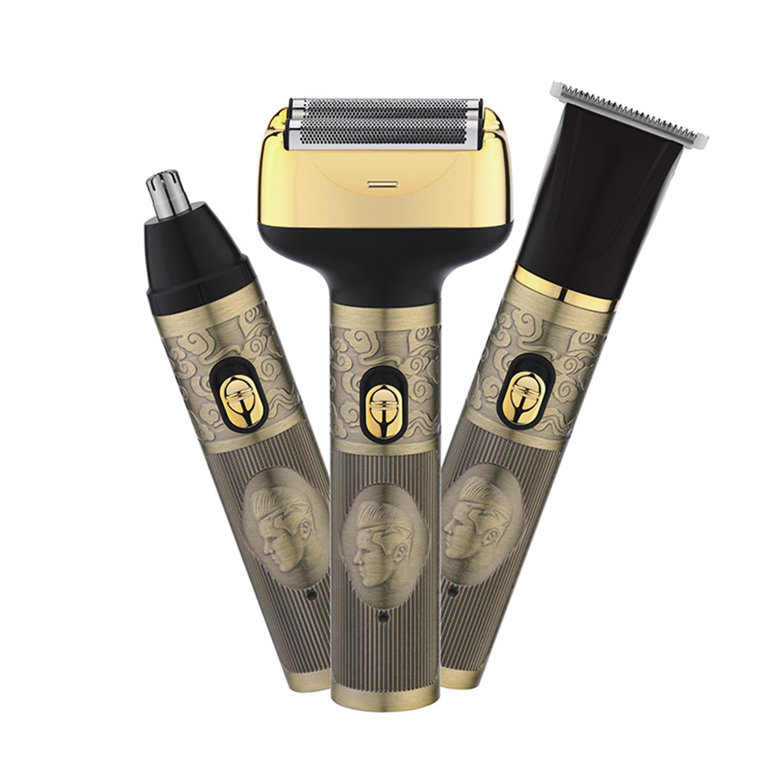 Layhou 3-in-1 Electric Reciprocating Shaver Nose Hair Trimmer Vintage Barber Clippers