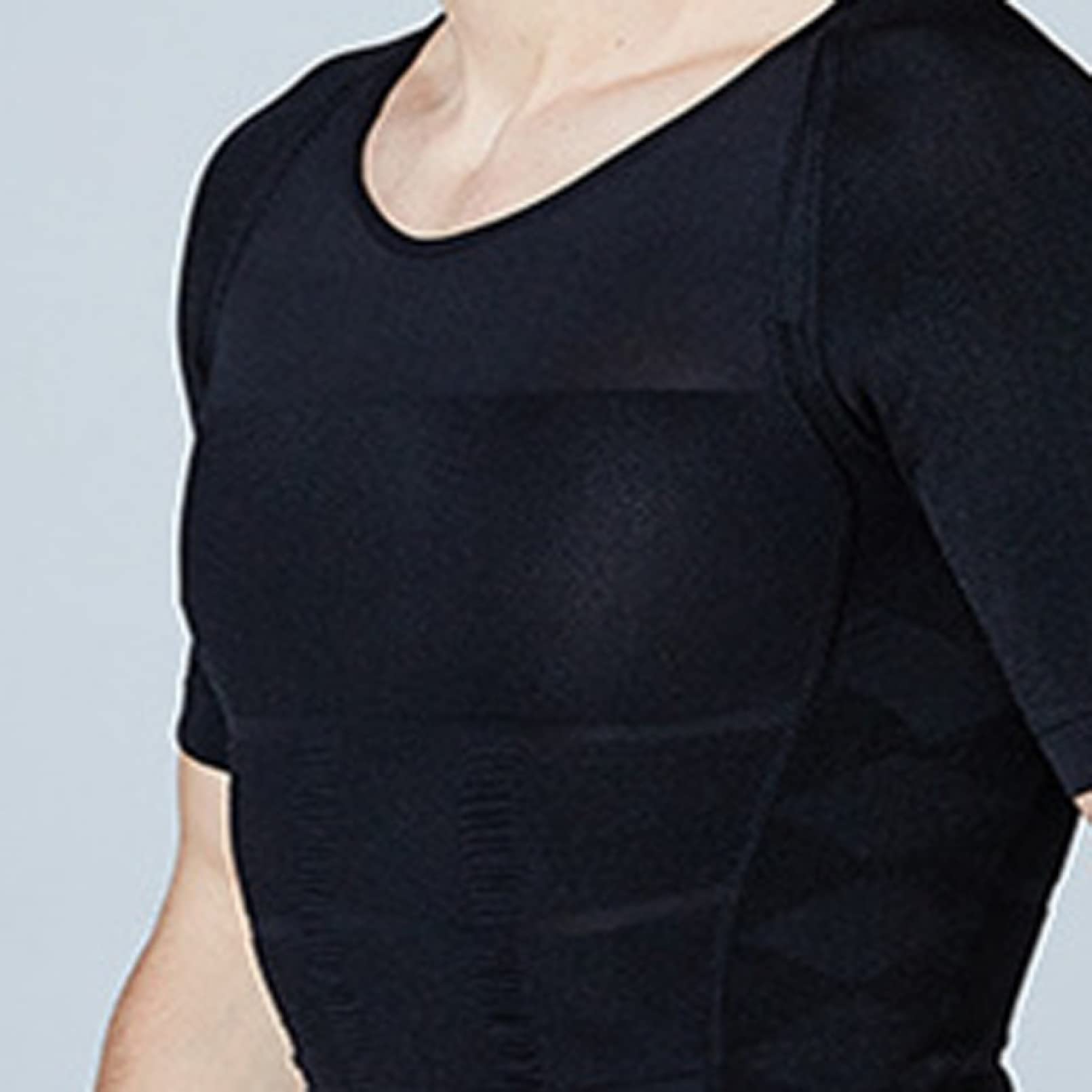 Coole Shapewear-Tanktops für Herren, kurzärmliges, schlankmachendes Kompressionsshirt, Body Shaper t-Shirt – fitnessstudio