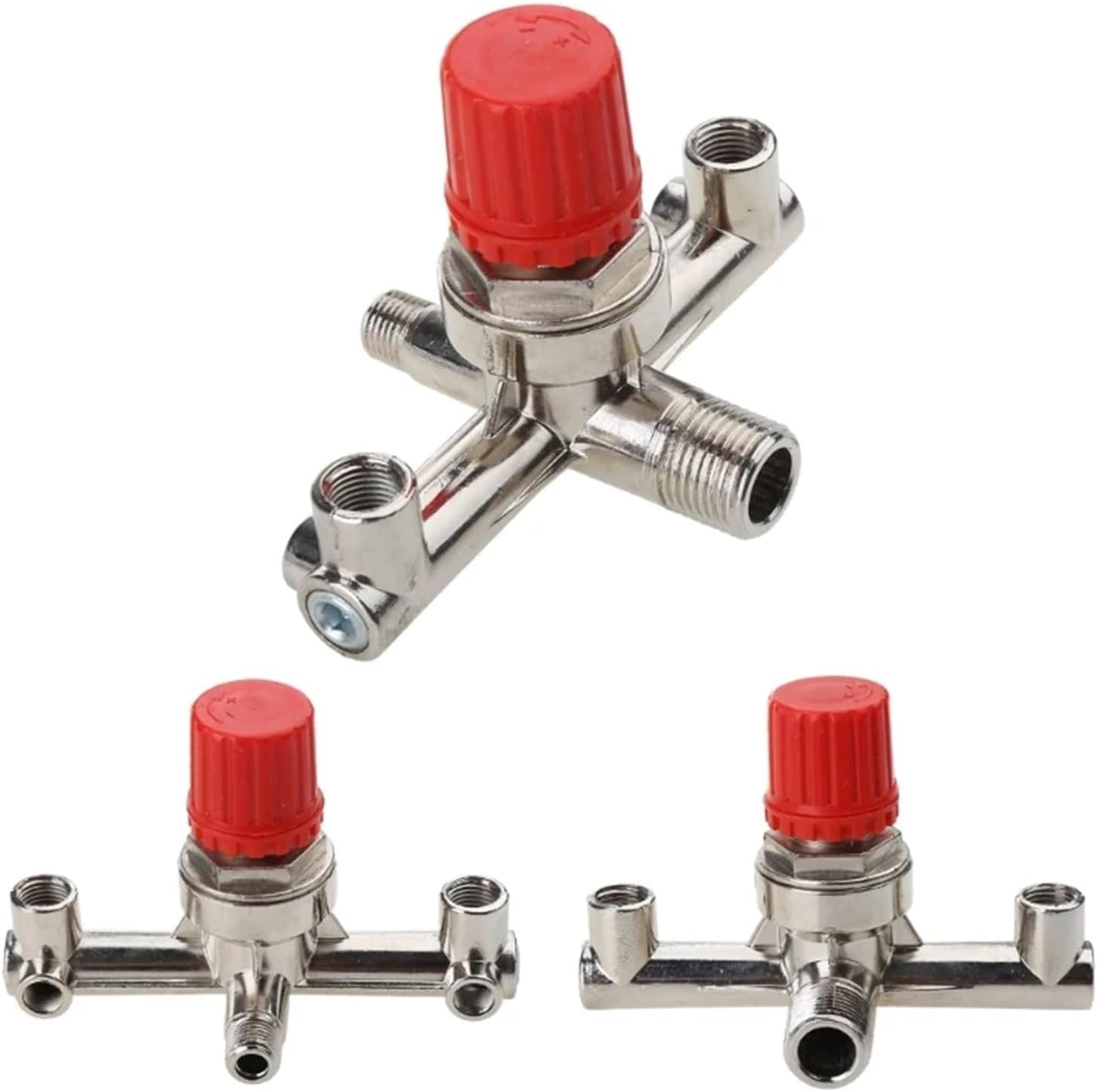 Double Outlet Tube Alloy Air Compressor Pressure Regulator for VALVE Fitting Part Accessories with V-ring 3 Heads