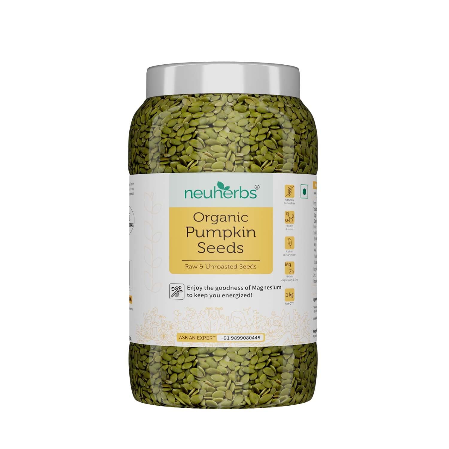 Neuherbs Raw Unroasted Pumpkin Seeds For Immunity Booster | Superfood Seeds For Eating | Fibre Rich Dry Seeds - 1 kg (B08VNCHZQT) Amazon Price History, Amazon Price Tracker