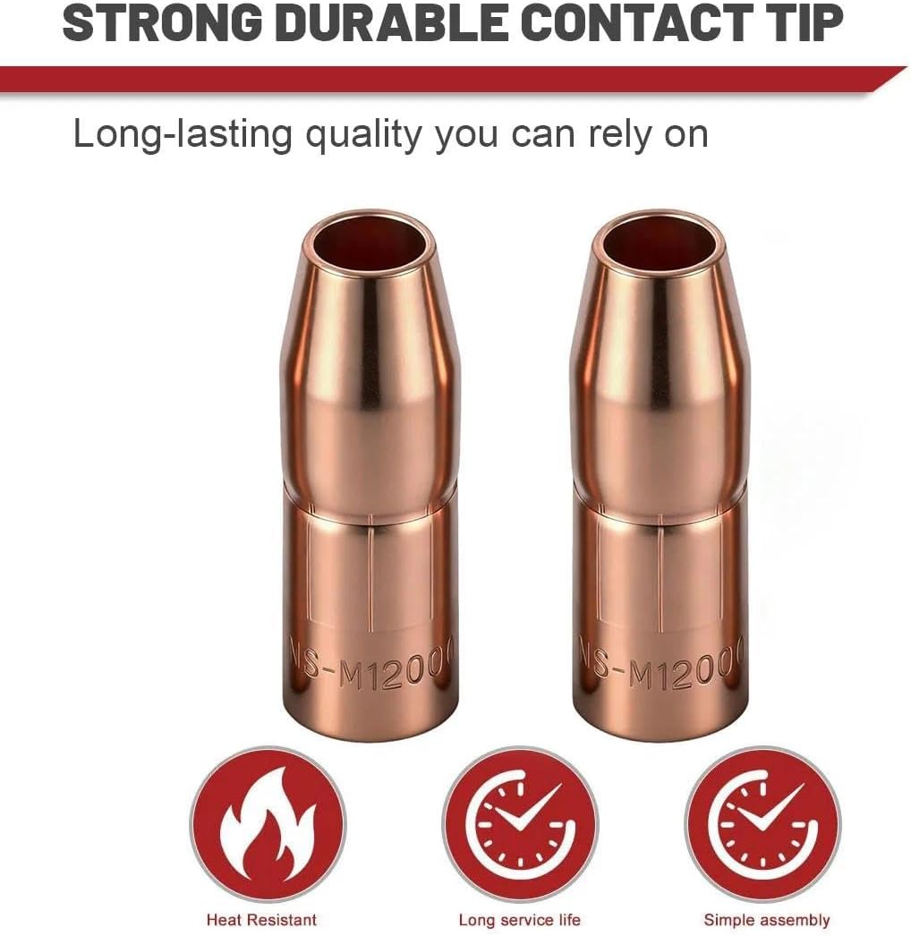2PK Mig Welding Gun Nozzle NS-M1200C for Miller MDX-100 AccuLock parts Compatible with Millermatic 141,211.Multimatic 215,220 Welding Guns (2)