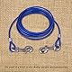 5mm x 5m Stahlleine Langdraht Hundekabel mit Ketten Edelstahl Dual Fix Bucklelweight Outdoor Yard Camping (Blau)