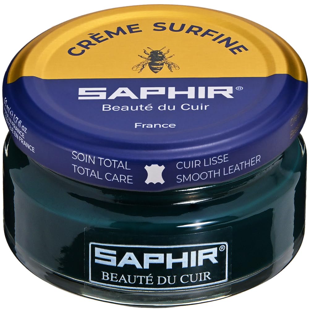 Saphir 9550032 Fine Beeswax Shoe Cream and Polish, 1.7 fl oz (50 ml), Emulsifying, Moisturizing, Recoloring, Glossy