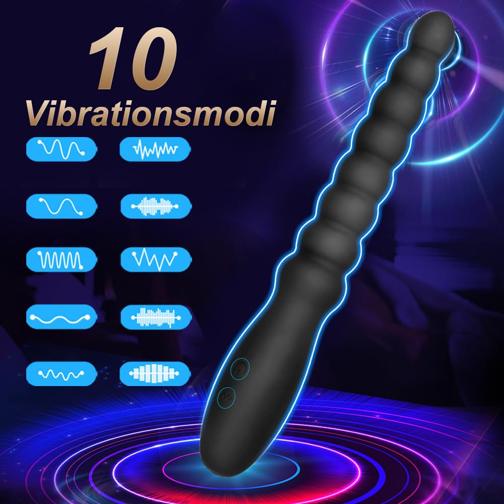 Perline Anali Vibranti Giocattolo per Uomini Donne Coppie Vibratore Ricaricabile Stimolatore del Punto G Impermeabile Massaggiatore della Prostata Maschile Gradiente Silicone per Principianti