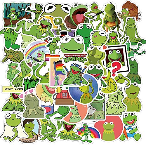 Preisvergleich Produktbild PMSMT 50PCS Frosch Kermit Cartoon Aufkleber Laptop Gitarre Gepäck Kühlschrank Skateboard Wasserdicht Graffiti Aufkleber Aufkleber Kid Classic Toy