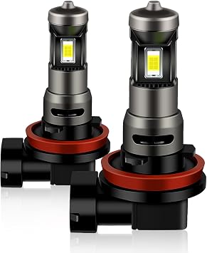 H11 Bulb Light, H8/H9/H16 Bulbs 30000LM 6500K White Lights, 500% Brightness with Cooling Fan, Play and Plug Lamps, Pack of 2