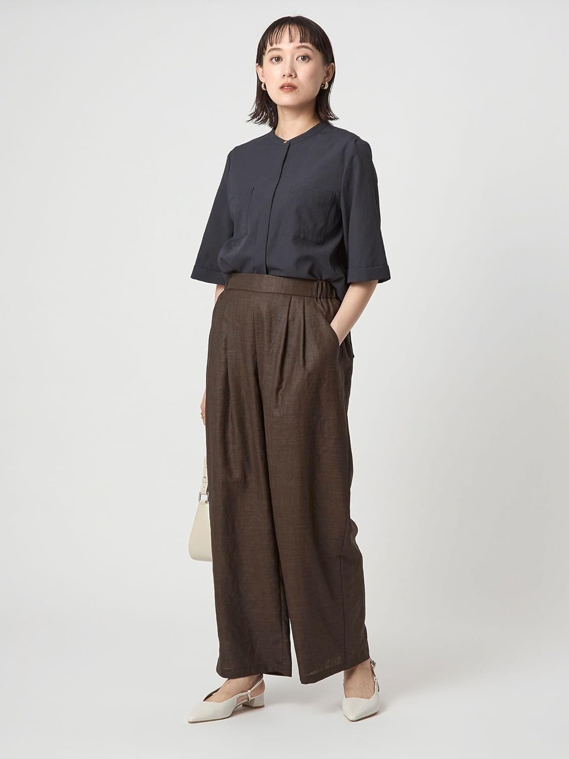 [ユナイテッドアローズ グリーンレーベル リラクシング] ライト エアリー パンツ 35141000010