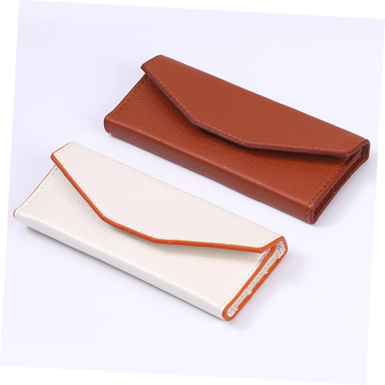 FOMIYES 5 Set Di Pinzette Per Ciglia Custodia Portatile Per Pinzette Per Ciglia Per Extension in Pelle Pu Design Minimalista 2 Pezzi * 5