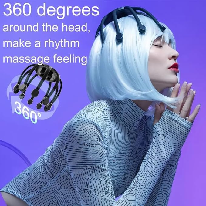 Head Massage Octopus Scalp Massage, 360 degree Automatic Recruitment Handfree, 3 Vibration Mode, Stress/Pen Relief Machine Head Massage Octopus Scalp Massage, 360 degree Automatic Recruitment Handfree, 3 Vibration Mode, Stress/Pen Relief Machine