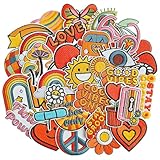 RF-patch 32Pcs Hippie Iron on Patches, Embroidered Girls Iron on/Sew on Patch for Clothes, Hats, Jeans, Dress, Backpacks