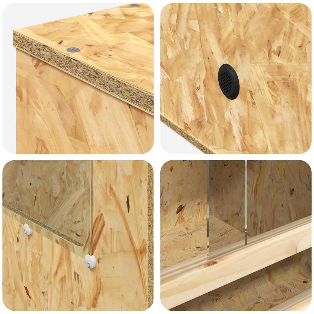 vidaXL Terrario Marrón 50 x 50 x 150 cm OSB, Hábitat de Reptiles, Resistente Caja Cuadrada, terrario Interior, hogar para Mascotas, exhibición para Animales