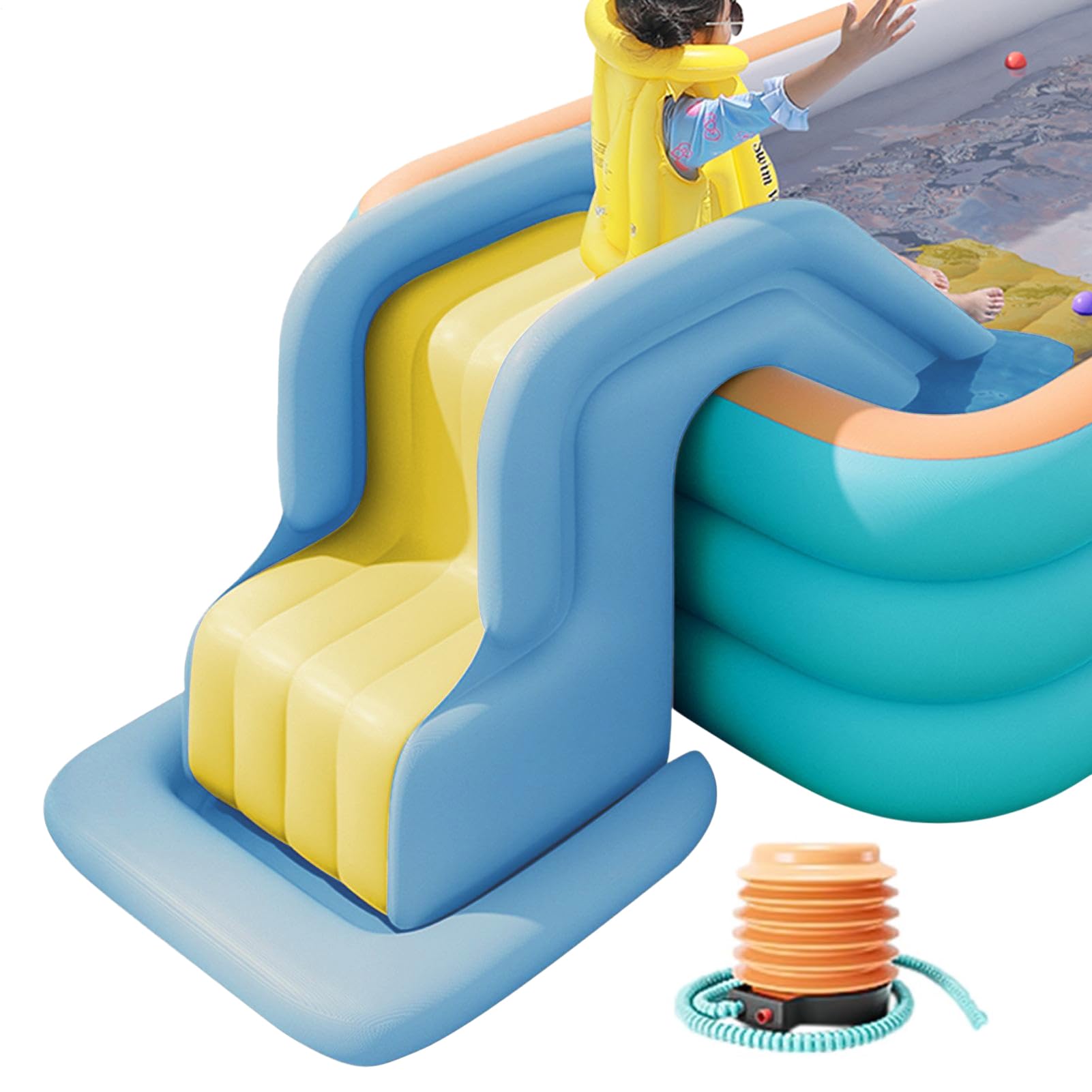 Scivolare Piscina Gonfiabile per - Scivoli Anti-ribaltamento per Parco Acquatico Esterno Giocoso, Scivolo per Piscine Gonfiabili, Sepolte o Fuori Terra per