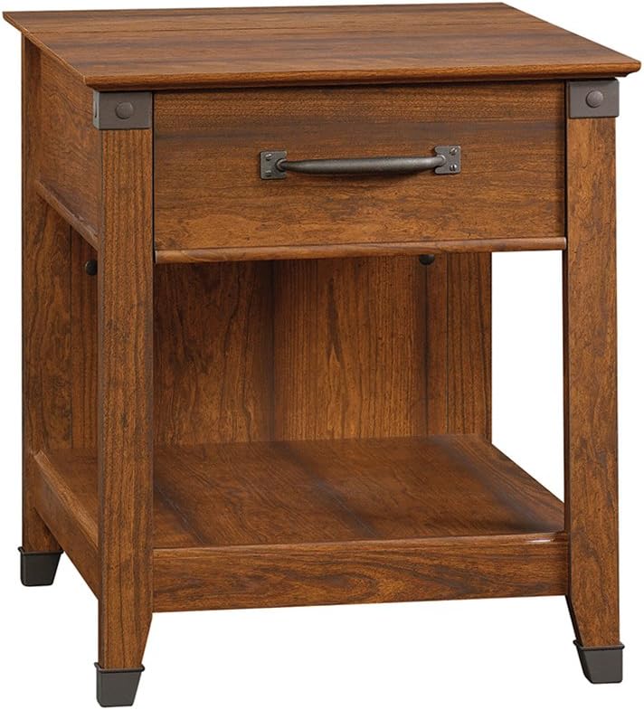 Sauder 413350 Carson Forge Smartcenter Side Table, L: 22.09" x W: 25.59" x H: 24.57", Washington Cherry Finish